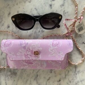 Loveshackfancy black sunglasses new with cute little floral bag
